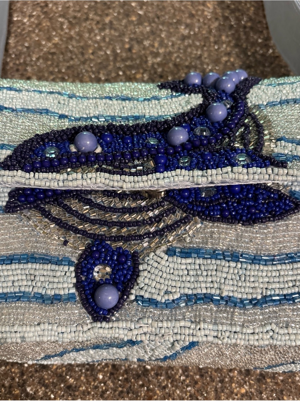 NEW RELEASE Blue Whale Beaded Shoulder Bag India Viral Beaded Bag Charm NWT - Picture 2 of 16